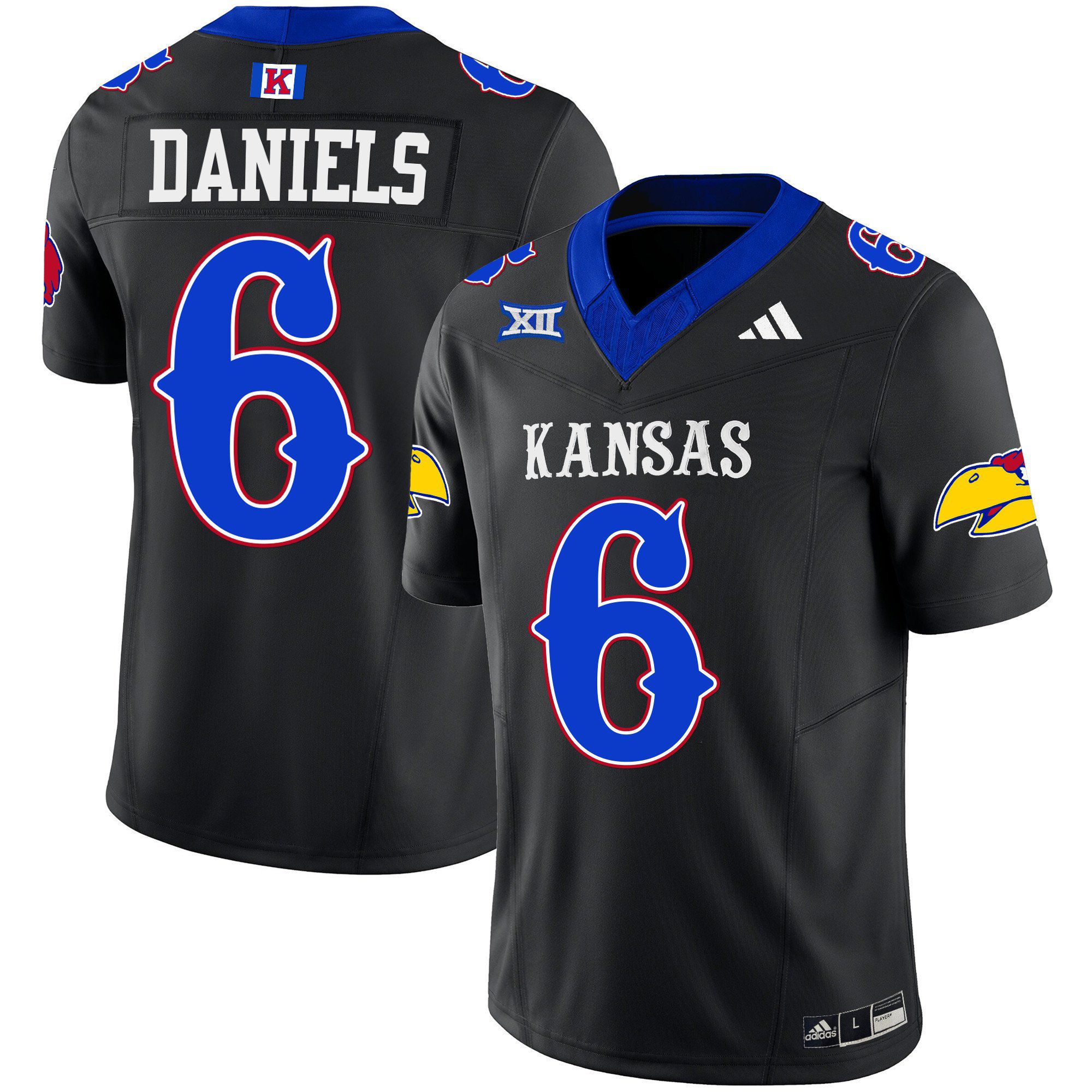 Men Kansas Jayhawks #6 Daniels Black 2024 Blackhawk Vapor Limited NCAA Jersey->indianapolis colts->NFL Jersey